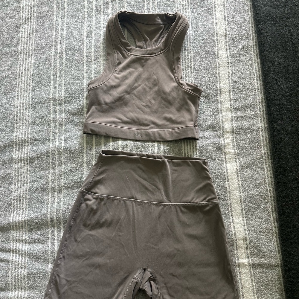SET Active Taupe Crop Bra